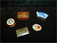 Vintage Halcyon Days Enamels Trinket, Blue & White