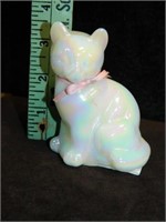 4" Opalescent Fenton Glass Cat Figurine