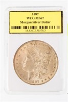 Coin 1887-P Morgan Silver Dollar MS67 WCG
