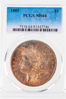 Coin 1885-P Morgan Silver Dollar PCGS MS64