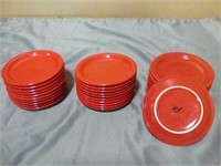 30 PC. 6-1/2" plates, red