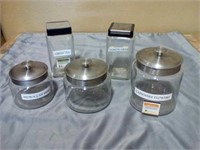 5 PC. Glass canisters