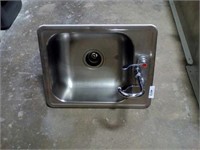 Stainless steel sink, approximately 6" deep