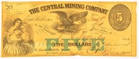 The Central Mining Company $5.00.