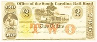 Office Of The South Carolina Rail Road $2.00.