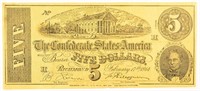 Confederate $5.00 Replica Advertising Note.