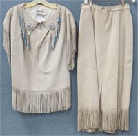 "Pioneer Wear" Beaded Leather/Fringe Indian Outfit