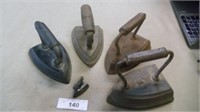 Vintage irons and one salesman sample