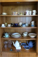 Large lot, assorted china and glassware