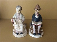 Elderly Couple Figurines