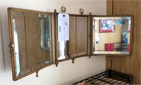 Vintage 3 section shaving mirror