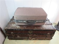 Steamer Trunk & Suitcase w/Wheels