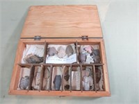 Small Wood Army Box w/Vintage Arrowheads