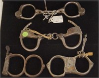 Collection of 4 Antique Wild West Hand cuffs
