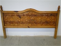 Rustic Pine Carved King Headboard