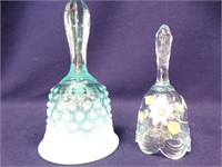 Beautiful Aqua Glass Bells - 2 items