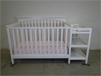 Beautiful White Baby Crib with Side Storage