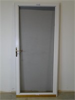 White Metal Frame Screen Door
