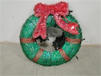Large Lighted Wreath with Lighted Garland
