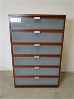 Contemporary Wood and Acrylic Chest of Drawers