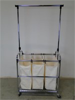 Rolling Laundry Cart with Sorters & Hanging Rack