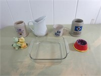 Ceramics & 8.5" x 8.5" Pyrex Dish