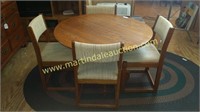 Whitaker Firm Wooden Table W/ Upholstered Chairs