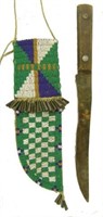 Plains Beaded Sheath & Knife