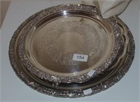 Three silver plated trays