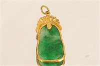 Jade Pendant with Gold Overlay