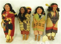 4 Antique Skookum Dolls