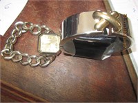 Studio Chain Link Wrist Watch & Spring Loaded Cuff