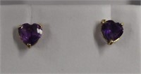 Amethyst gemstones are 6 mm, heart shaped, with