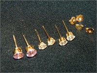 3 Pairs of 14k Gold Marked Earrings 1.52g