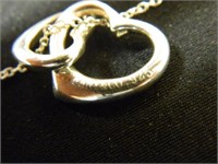 Tiffany & Co. Silver Open Heart Pendant Necklace