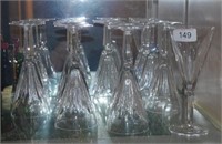 Eleven Waterford champagne glasses