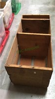 Great large size divided wood storage box crate
