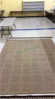 Large room size chocolate brown square design rug