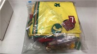 Bag of vintage Cub Scout pins scarves and patches