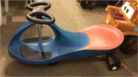 Toy scooter with steering wheel on 4 wheels,