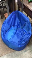 Bright blue big Joe beanbag chair for adults or
