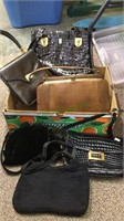 Tray lot of six vintage purses including
