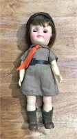 One vintage girl scout  brownie doll with full
