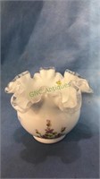 Fenton Silvercrest Rose Bowl hand painted and