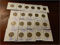 21 Buffalo Nickels in Cards 1920-1929