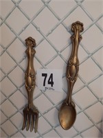 DECORATIVE SPOON AND FORK 12"