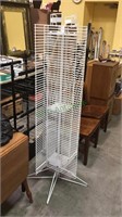 Large four sided white coated metal display rack,