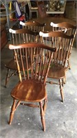 Set of five dining chairs , four match completely