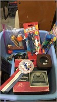 Vintage tub of vintage games and toys , including
