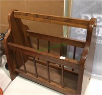 Walnut magazine rack, 17 x 9 x 16